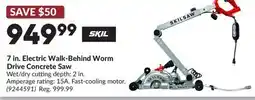 Princess Auto 7 in. Electric Walk-Behind Worm Drive Concrete Saw offer