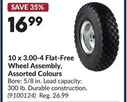 Princess Auto 10 x 3.00-4 Flat-Free Wheel Assembly, Assorted Colours offer