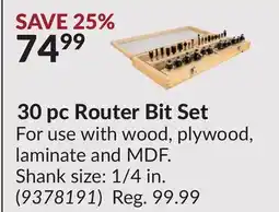 Princess Auto 30 pc Router Bit Set offer