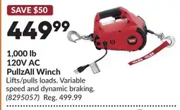 Princess Auto 1,000 lb 120V AC PullzAll Winch offer
