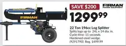 Princess Auto 22 Ton 196cc Log Splitter offer