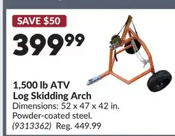 Princess Auto 1,500 lb ATV Log Skidding Arch offer