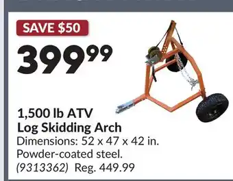 Princess Auto 1,500 lb ATV Log Skidding Arch offer