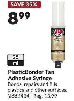 Princess Auto PlasticBonder Tan Adhesive Syringe offer