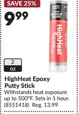 Princess Auto 2 oz HighHeat Epoxy Putty Stick offer