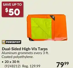 Princess Auto Dual-Sided High-Vis Tarps offer