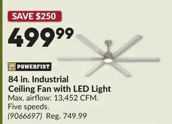 Princess Auto 84 in. Industrial Ceiling Fan with LED Light offer