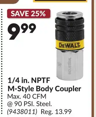 Princess Auto 1/4 in. NPTF M-Style Body Coupler offer