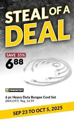 Princess Auto 6 pc Heavy Duty Bungee Cord Set offer