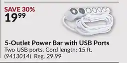 Princess Auto 5-Outlet Power Bar with USB Ports offer