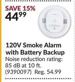 Princess Auto 120V Smoke Alarm with Battery Backup offer