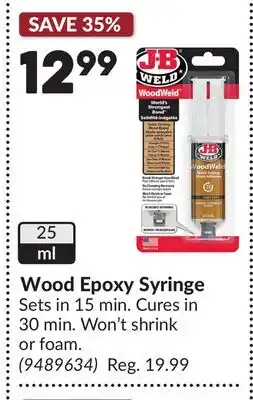 Princess Auto Wood Epoxy Syringe offer