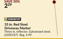 Princess Auto 35 in. Red Steel Driveway Marker offer