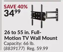 Princess Auto 26 to 55 in. Full- Motion TV Wall Mount offer