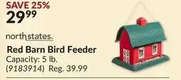 Princess Auto Red Barn Bird Feeder offer