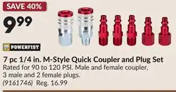 Princess Auto 7 pc 1/4 in. M-Style Quick Coupler and Plug Set offer