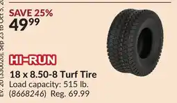 Princess Auto 18 x 8.50-8 Turf Tire offer