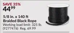 Princess Auto 5/8 in. x 140 Braided Black Rope offer