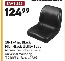 Princess Auto 18-1/4 in. Black High-Back Utility Seat offer