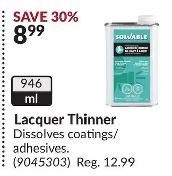 Princess Auto Lacquer Thinner offer