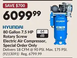 Princess Auto HYUNDAI 80 Gallon 7.5 HP Rotary Screw Electric Air Compressor, Special Order Only offer
