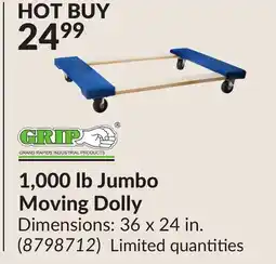 Princess Auto 1,000 lb Jumbo Moving Dolly offer
