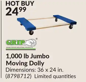 Princess Auto 1,000 lb Jumbo Moving Dolly offer