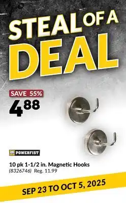 Princess Auto 10 pk 1-1/2 in. Magnetic Hooks offer