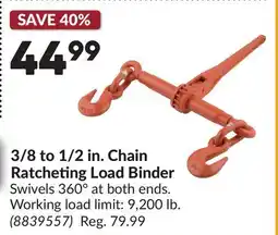 Princess Auto 3/8 to 1/2 in. Chain Ratcheting Load Binder offer