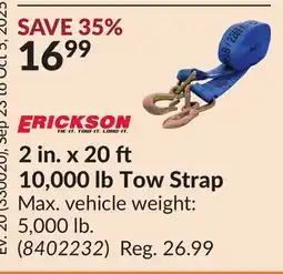 Princess Auto 2 in. x 20 10,000 lb Tow Strap offer