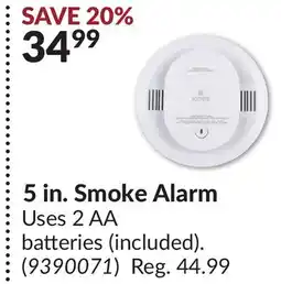 Princess Auto 5 in. Smoke Alarm offer