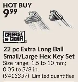 Princess Auto 22 pc Extra Long Ball Small/Large Hex Key Set offer