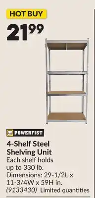 Princess Auto 4-Shelf Steel Shelving Unit offer