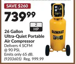 Princess Auto DeWALT 26 Gallon Ultra-Quiet Portable Air Compressor offer