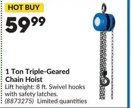 Princess Auto POWERFIST 1 Ton Triple-Geared Chain Hoist offer
