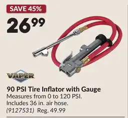 Princess Auto 90 PSI Tire Inflator with Gauge offer