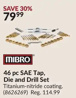 Princess Auto 46 pc SAE Tap, Die and Drill Set offer