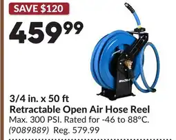 Princess Auto 3/4 in. x 50 Retractable Open Air Hose Reel offer