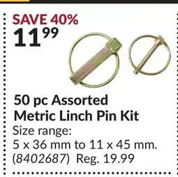 Princess Auto POWERFIST 50 pc Assorted Metric Linch Pin Kit offer