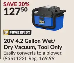 Princess Auto 20V 4.2 Gallon Wet/ Dry Vacuum, Tool Only offer