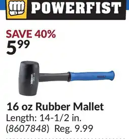 Princess Auto 16 oz Rubber Mallet offer