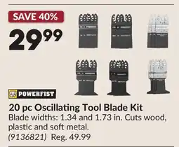 Princess Auto 20 pc Oscillating Tool Blade Kit offer