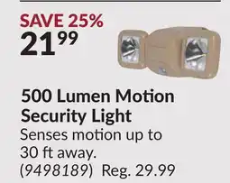 Princess Auto 500 Lumen Motion Security Light offer