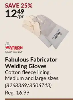 Princess Auto Fabulous Fabricator Welding Gloves offer