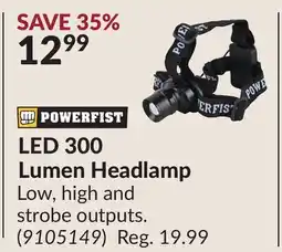 Princess Auto LED 300 Lumen Headlamp offer