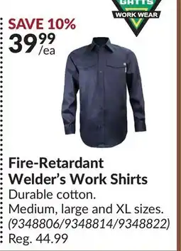 Princess Auto Fire-Retardant Welder's Work Shirts offer