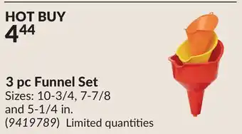 Princess Auto 3 pc Funnel Set offer
