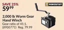 Princess Auto 2,000 lb Worm Gear Hand Winch offer
