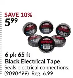 Princess Auto 6 pk 65 Black Electrical Tape offer