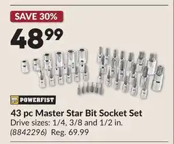 Princess Auto 43 pc Master Star Bit Socket Set offer